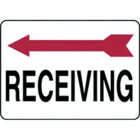 Accuform Left Arrow Receiving, Adhesive Dura-Poly, 10 in x 14 in, Adhesive MADC507XV